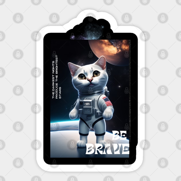 Cute funny  cat walk in space Sticker by Nasromaystro